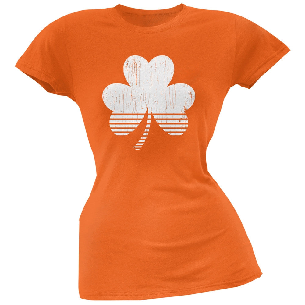 Sporty Shamrock Orange Soft Juniors T-Shirt Juniors T-Shirts Old Glory 2XL Orange 