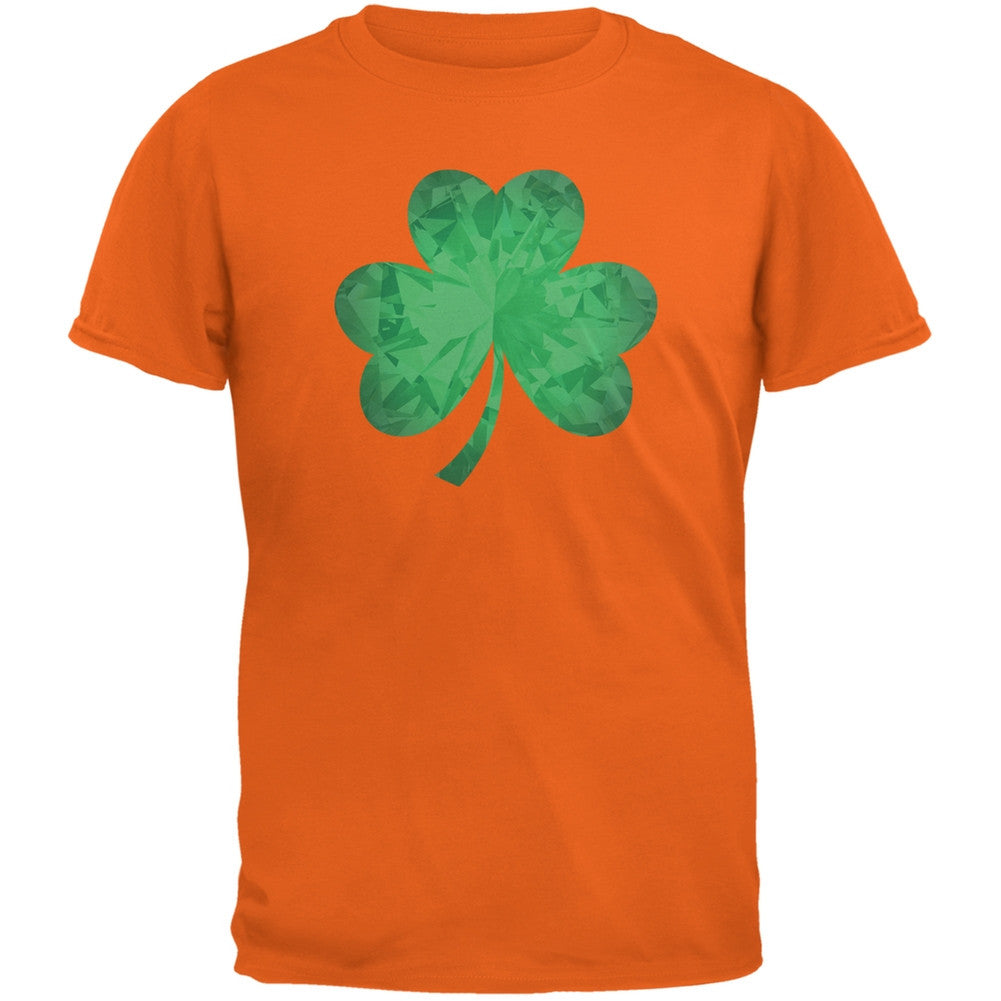 St. Patricks Day - Jeweled Shamrock Orange Adult T-Shirt Men's T-Shirts Old Glory 2XL Orange 