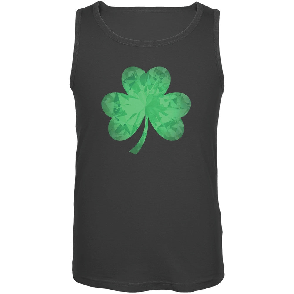 St. Patricks Day - Jeweled Shamrock Charcoal Adult Tank Top Men's Tank Tops Old Glory 2XL Grey 