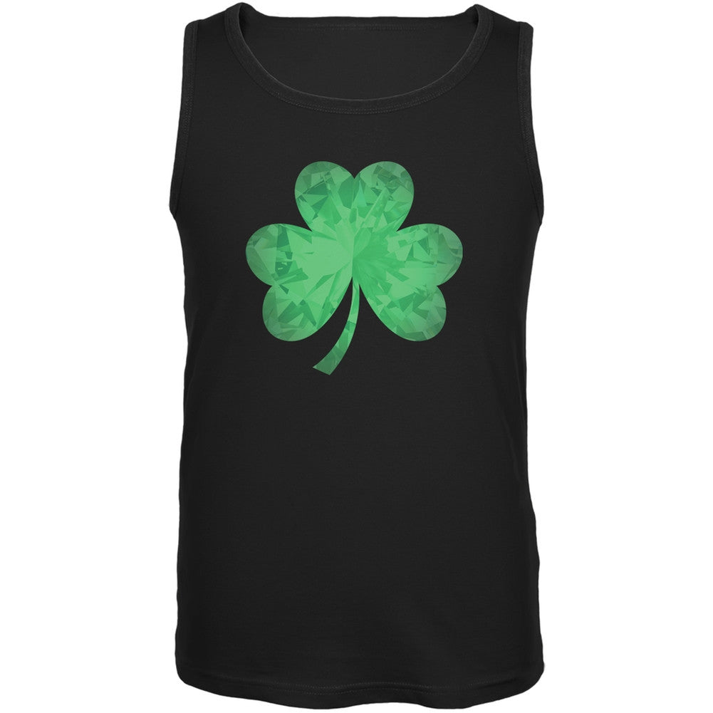 St. Patricks Day - Jeweled Shamrock Black Adult Tank Top Men's Tank Tops Old Glory 2XL Black 