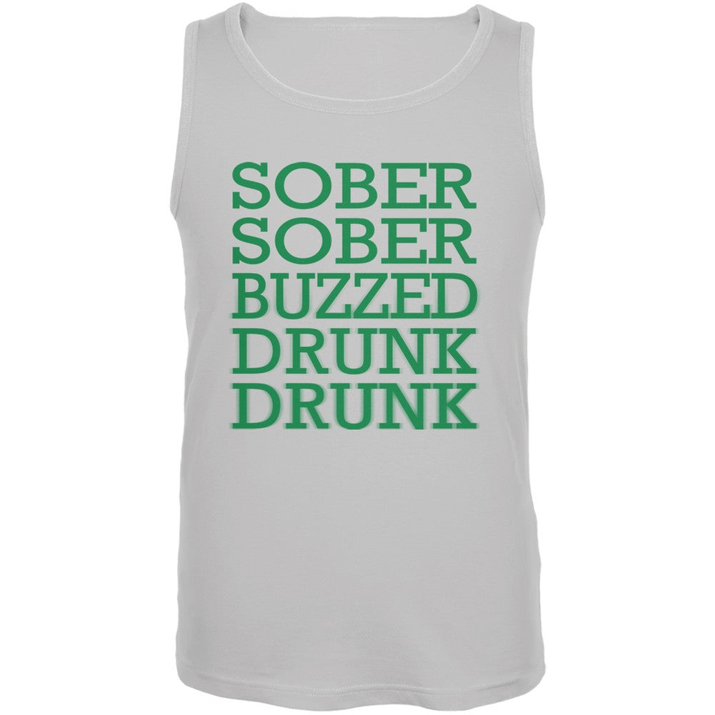 St. Patrick's Day - Sober to Drunk White Adult Tank Top Men's Tank Tops Old Glory 2XL White 