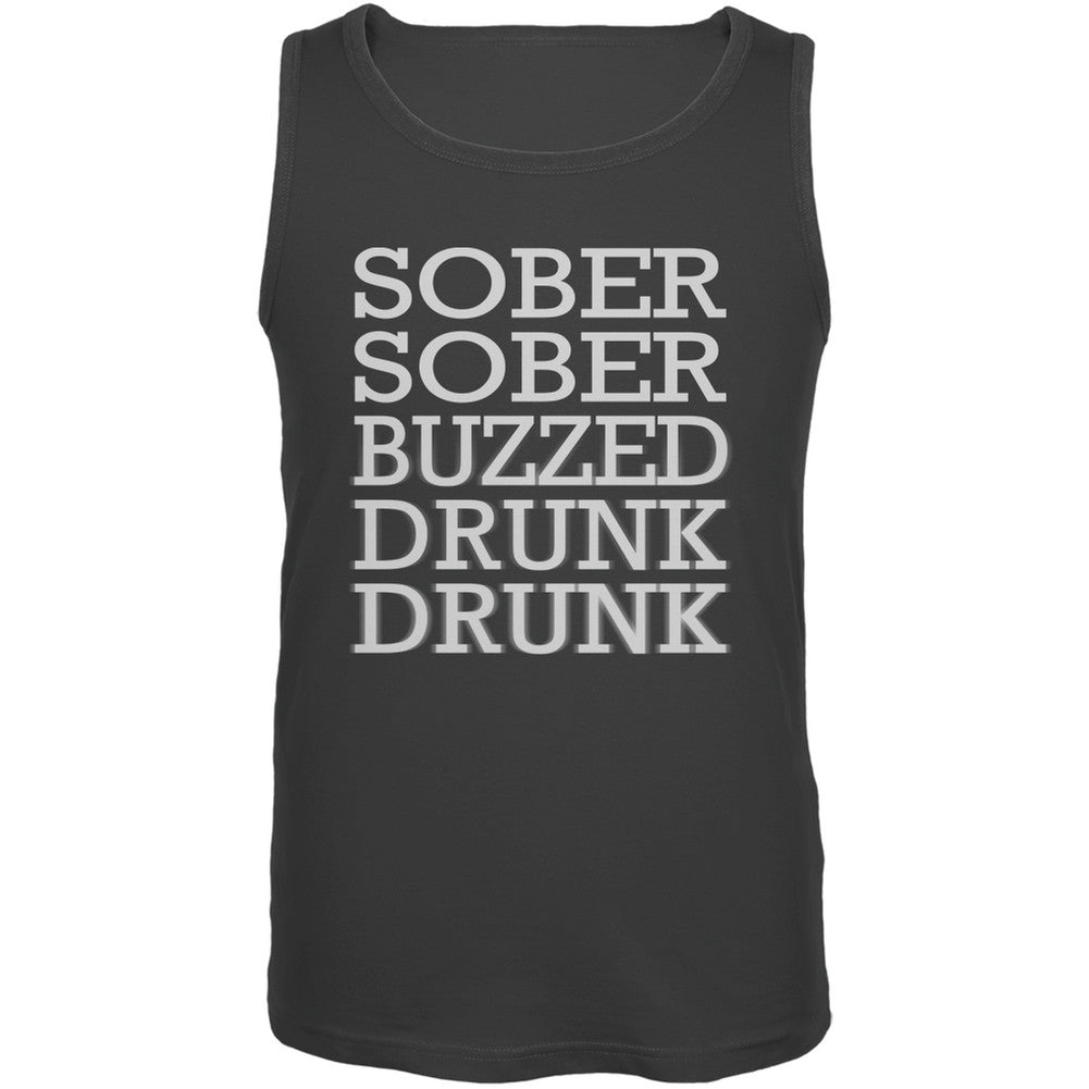 St. Patrick's Day - Sober to Drunk Charcoal Adult Tank Top Men's Tank Tops Old Glory 2XL Grey 