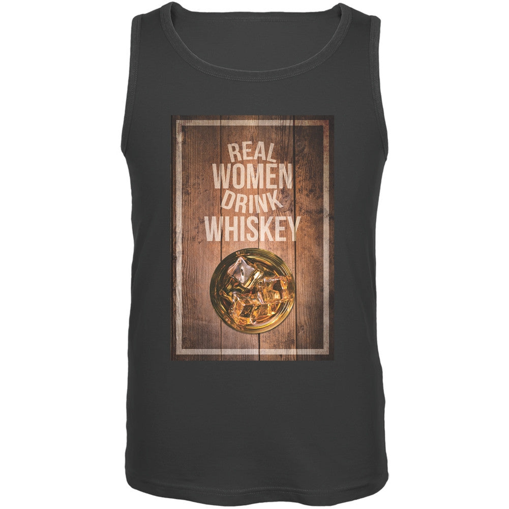 St. Patricks Day - Real Women Drink Whiskey Charcoal Adult Tank Top Men's Tank Tops Old Glory 2XL Grey 