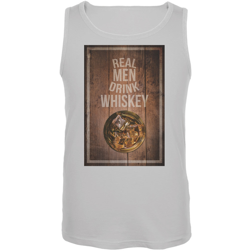 St. Patricks Day - Real Men Drink Whiskey White Adult Tank Top Men's Tank Tops Old Glory 2XL White 