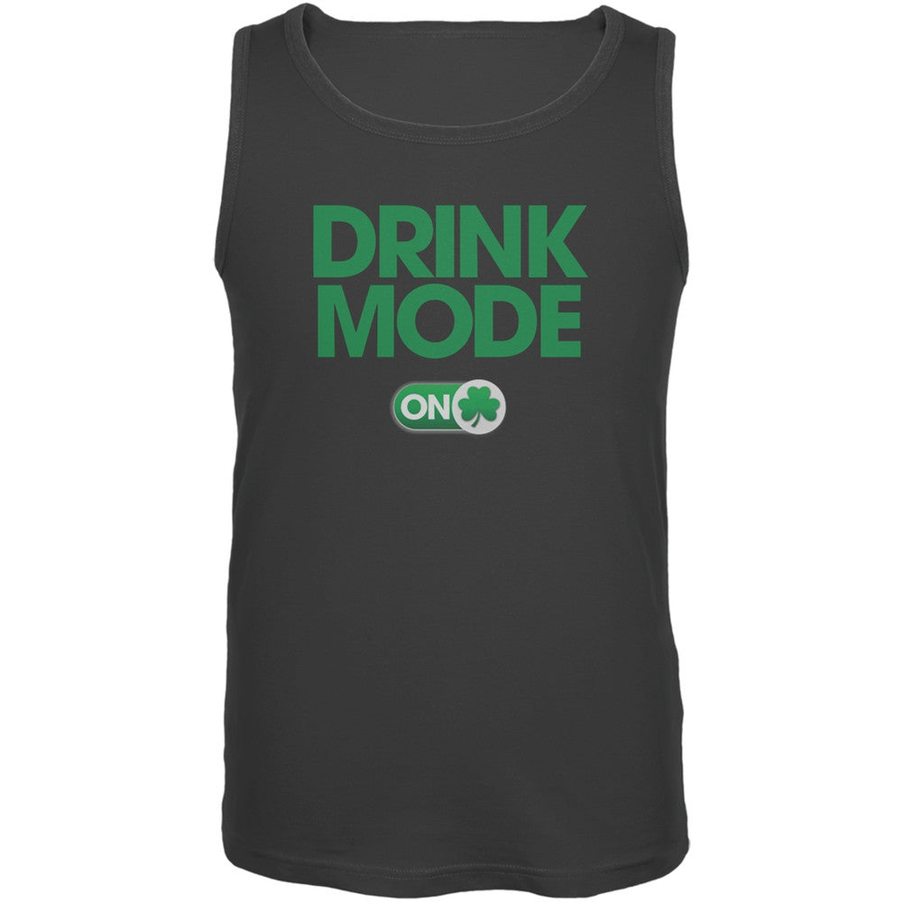 St. Patrick's Day - Drink Mode On Charcoal Adult Tank Top Men's Tank Tops Old Glory 2XL Grey 