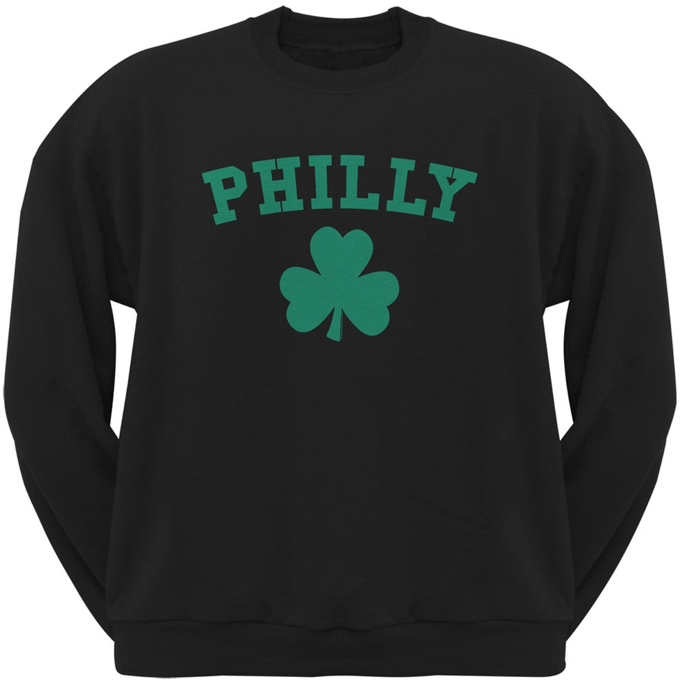 St. Patrick's Day - Philly Shamrock Black Adult Sweatshirt Men's Sweatshirts Old Glory 2XL Black 