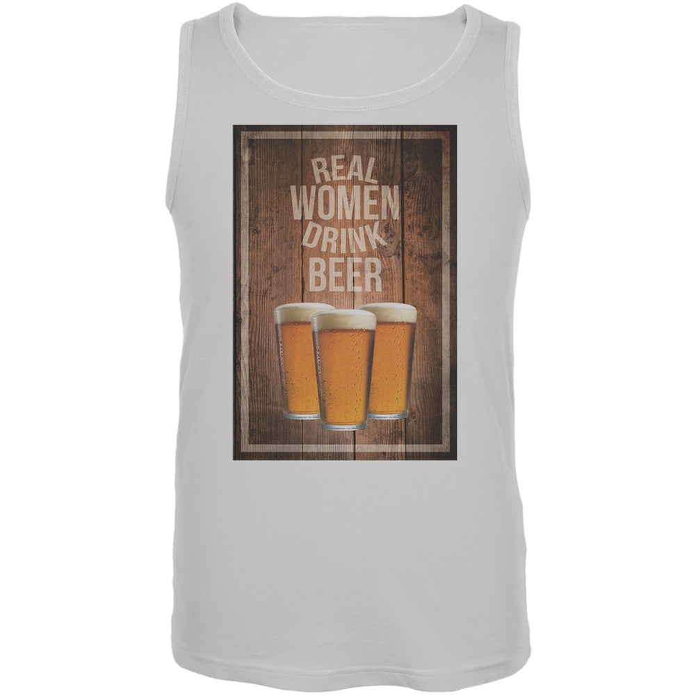 St. Patricks Day - Real Women Drink Beer White Adult Tank Top Men's Tank Tops Old Glory 2XL White 