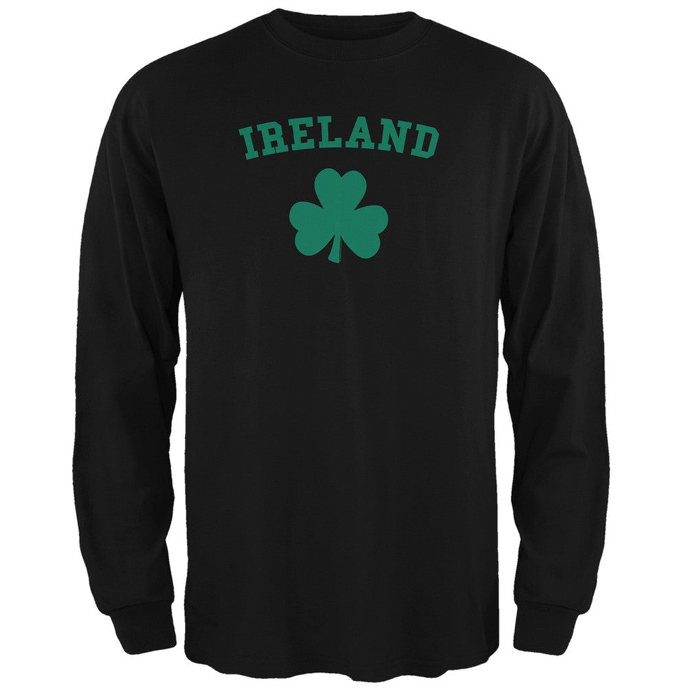 St. Patrick's Day - Ireland Shamrock Black Adult Long Sleeve T-Shirt Men's Long Sleeves Old Glory 2XL Black 