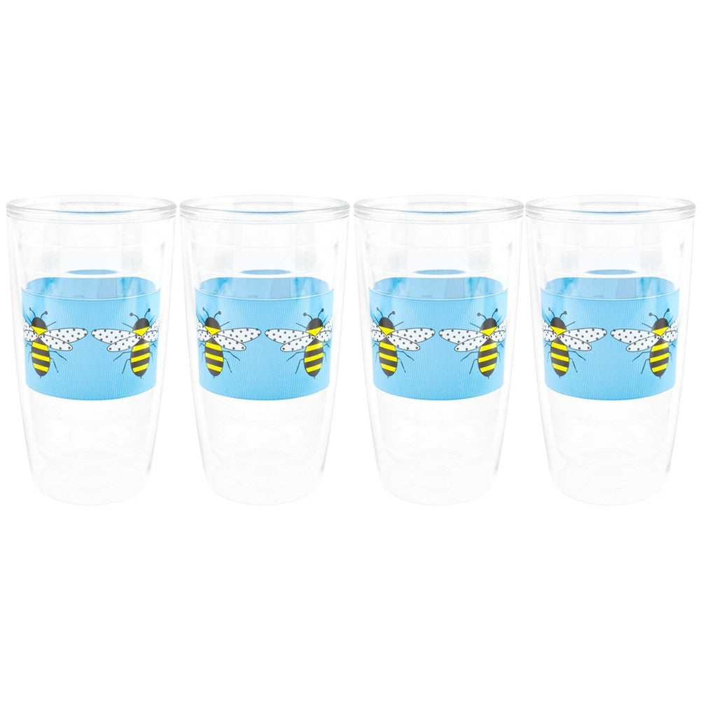 Bumble Bee Flying Set Of Four Tumblers Tumblers AnimalWorld   