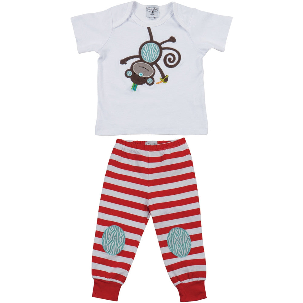 Monkey Hanging Upside Down Infant Play Set Pajama Sets Animalworld   