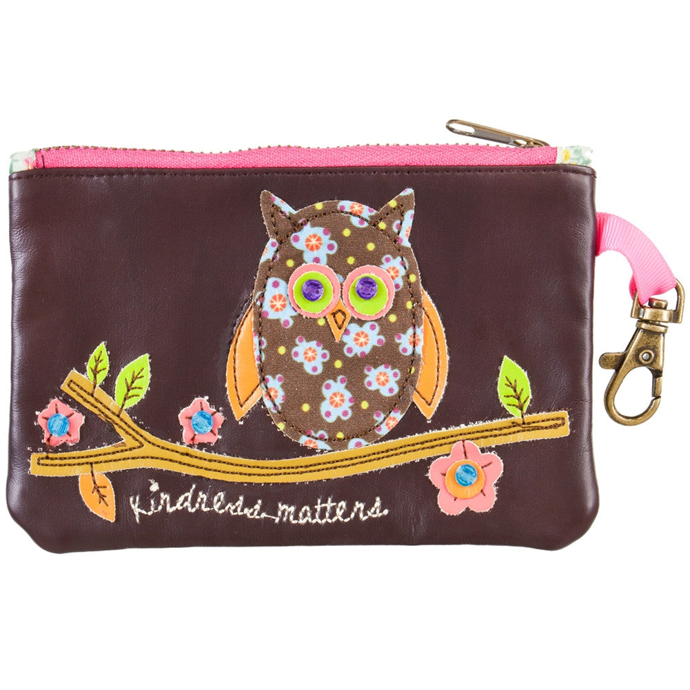 Owl Kindness Matters Vegan Leather ID Pouch Wallets AnimalWorld   