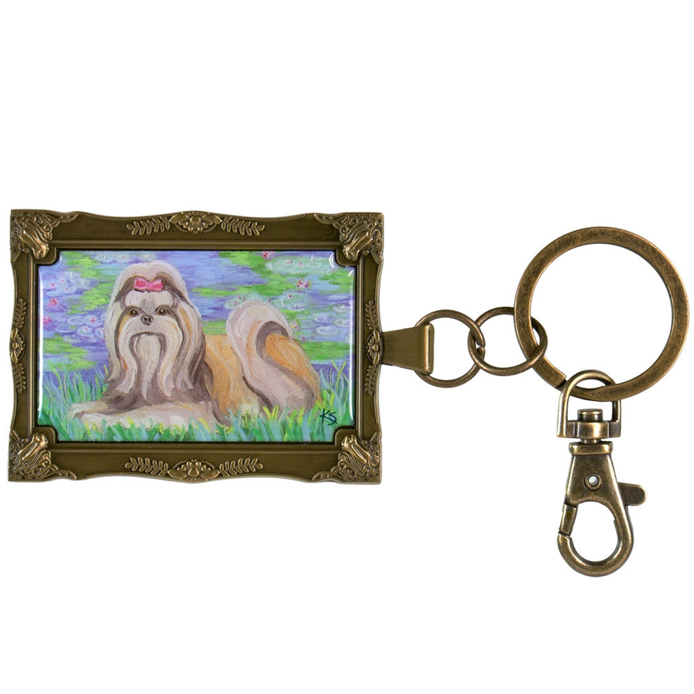 Shih Tzu Bonet Framed Keychain Keychains AnimalWorld   