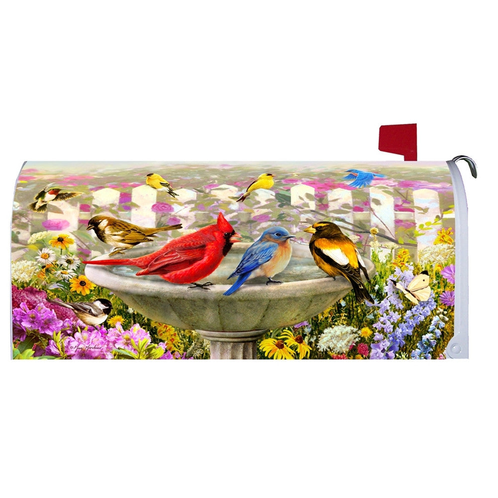 Array of Birds in Birdbath Mailbox Makeover Mailbox Wraps Animalworld   