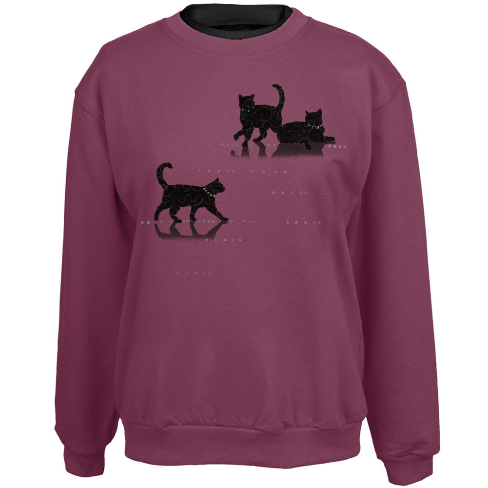 Cats Shadowed Walk Women's Crew Neck Sweatshirt Sweatshirts Animalworld   