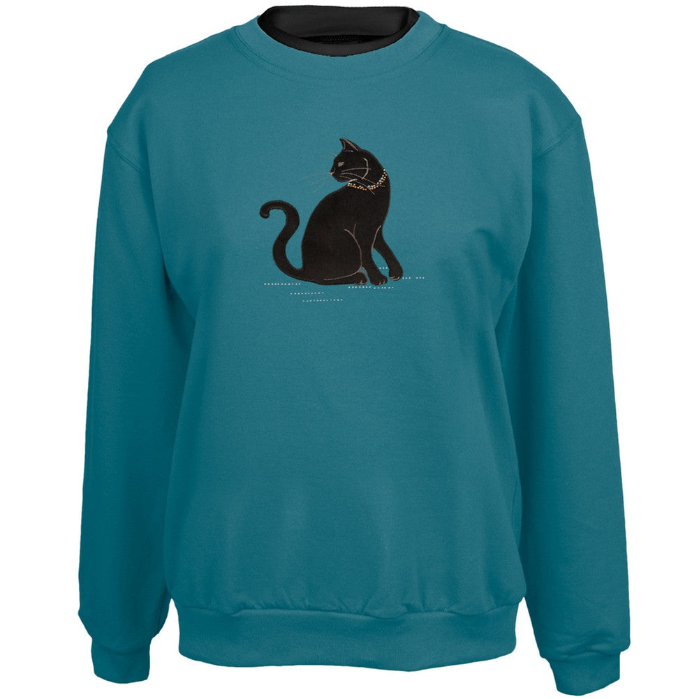 Cat Looking Back Women's Crew Neck Sweatshirt Sweatshirts Animalworld   