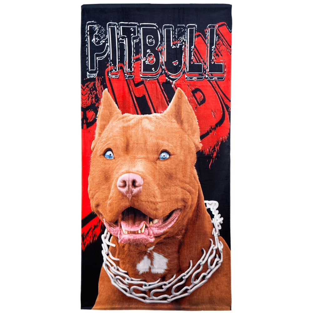 Pit Bull Chain Collar Profile Velour Beach Towel Beach Towels Animalworld   