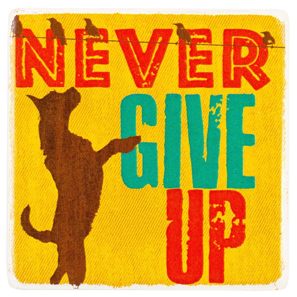 Dog Never Give Up Ceramic Refrigerator Magnet Refrigerator Magnets AnimalWorld   