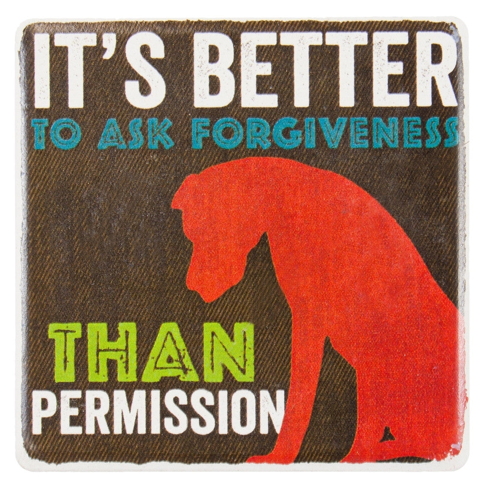 Dog Better To Ask For Forgiveness Ceramic Refrigerator Magnet Refrigerator Magnets AnimalWorld   