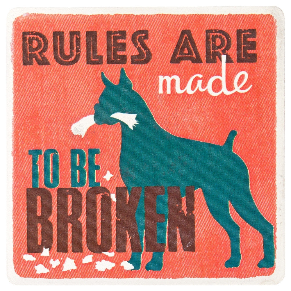 Dog Rules Are Made To Be Broken Ceramic Refrigerator Magnet Refrigerator Magnets AnimalWorld   