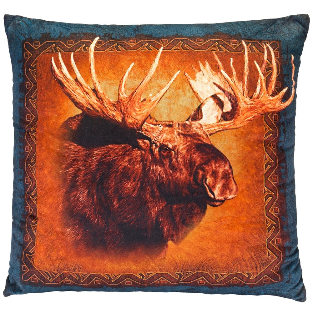 Moose Head Square Pillow Pillows AnimalWorld   