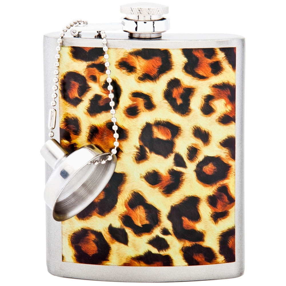 Leopard Print Stainless Steel Flask Flasks AnimalWorld   