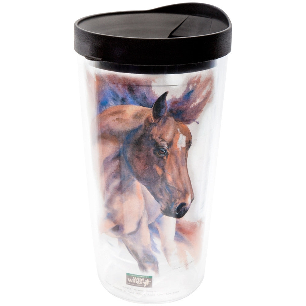 Horse With Head Turned Wall Acrylic Tumbler Travel Mugs Animalworld   