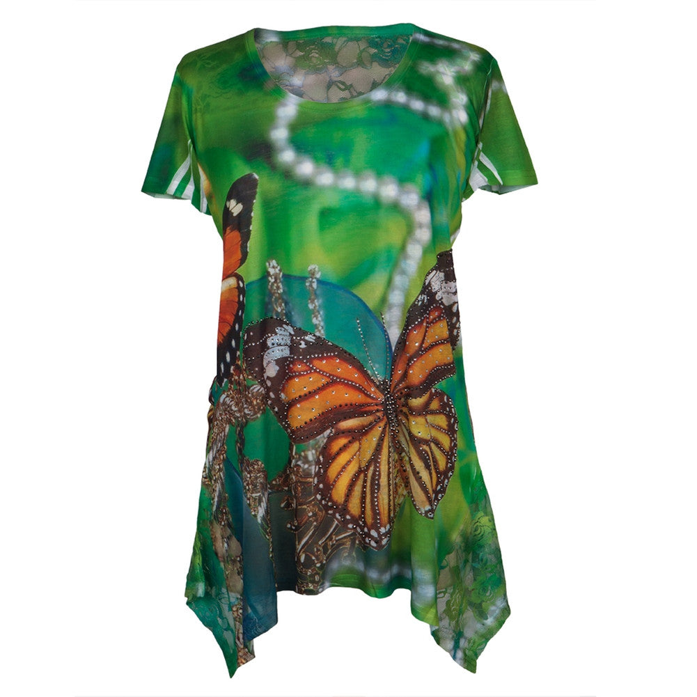 Butterfly Gemmed Body Women's Blouse Blouses Animalworld   