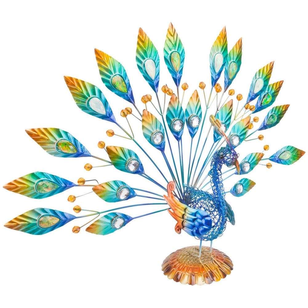 Peacock Body With Large Feathers Metal Figurine Figurines AnimalWorld   