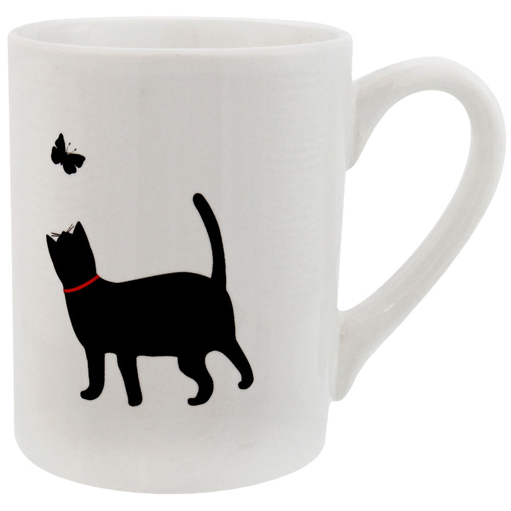 Cat Chasing Butterfly Prints Coffee Mug Coffee Mugs Animalworld   