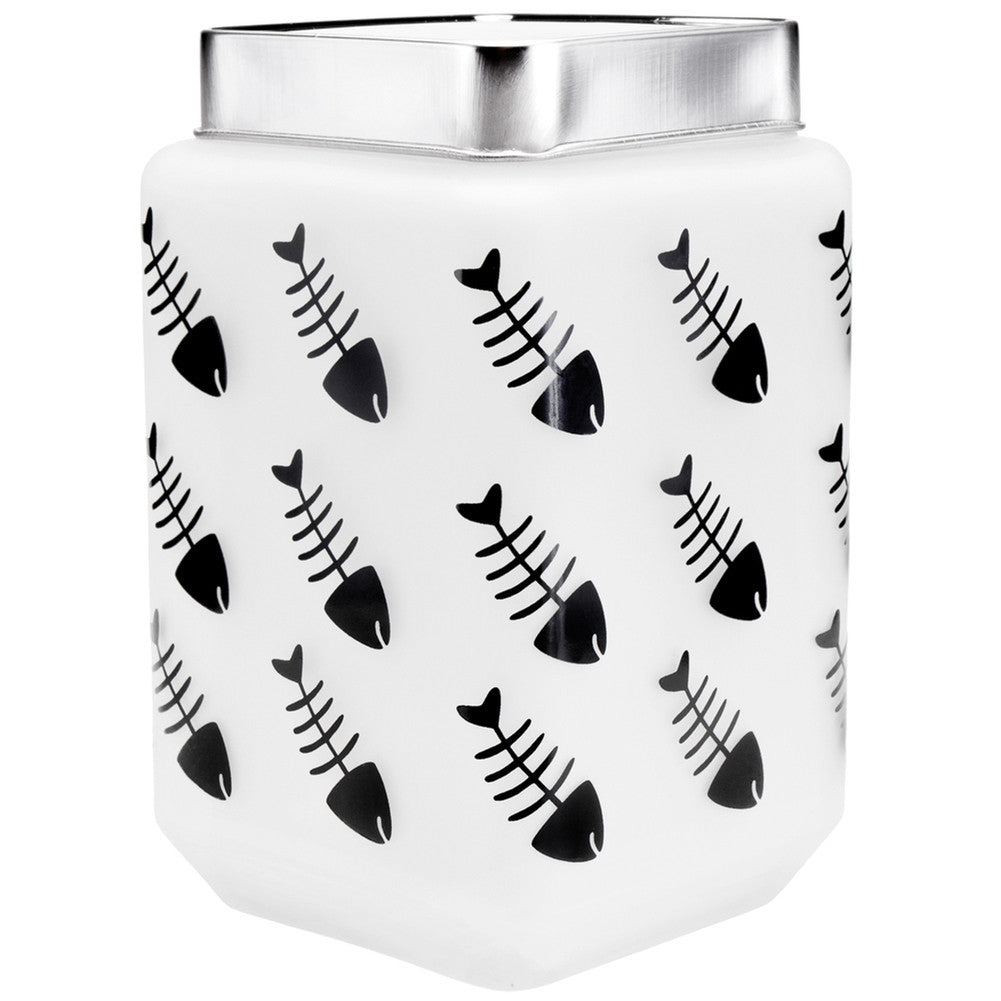 Cat Fish Bones All-Over Square Food Storage Can Storage Jars AnimalWorld   