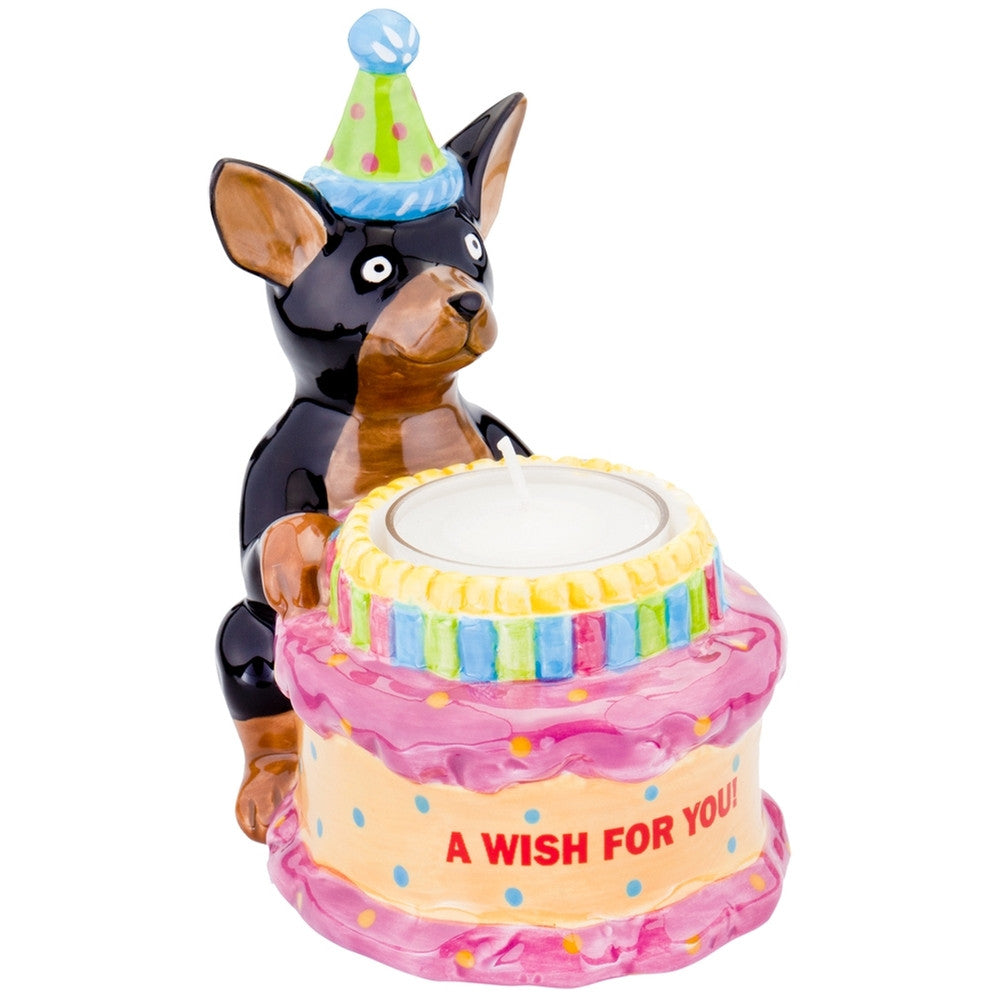 Chihuahua With Birthday Hat Birthday Candle Holder Candle Holders AnimalWorld   