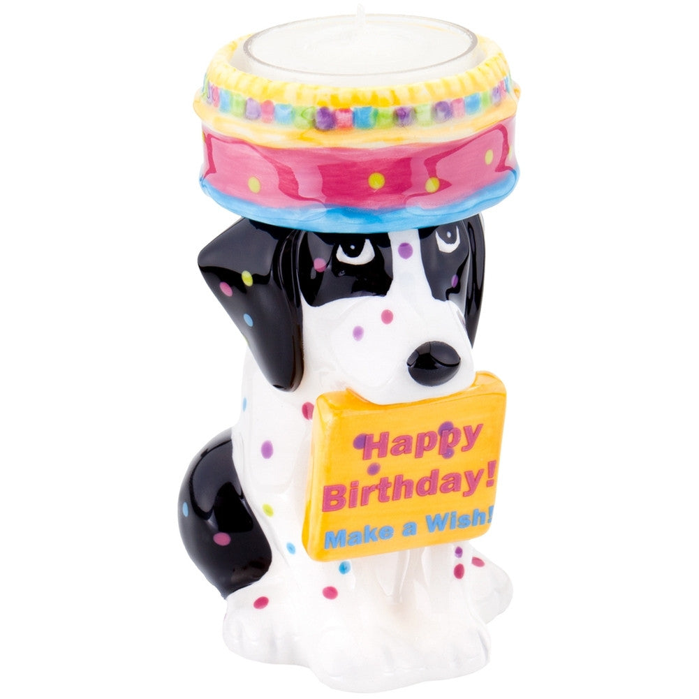 Foxhound Puppy With Birthday Cake Candle Holder Candle Holders Animalworld   