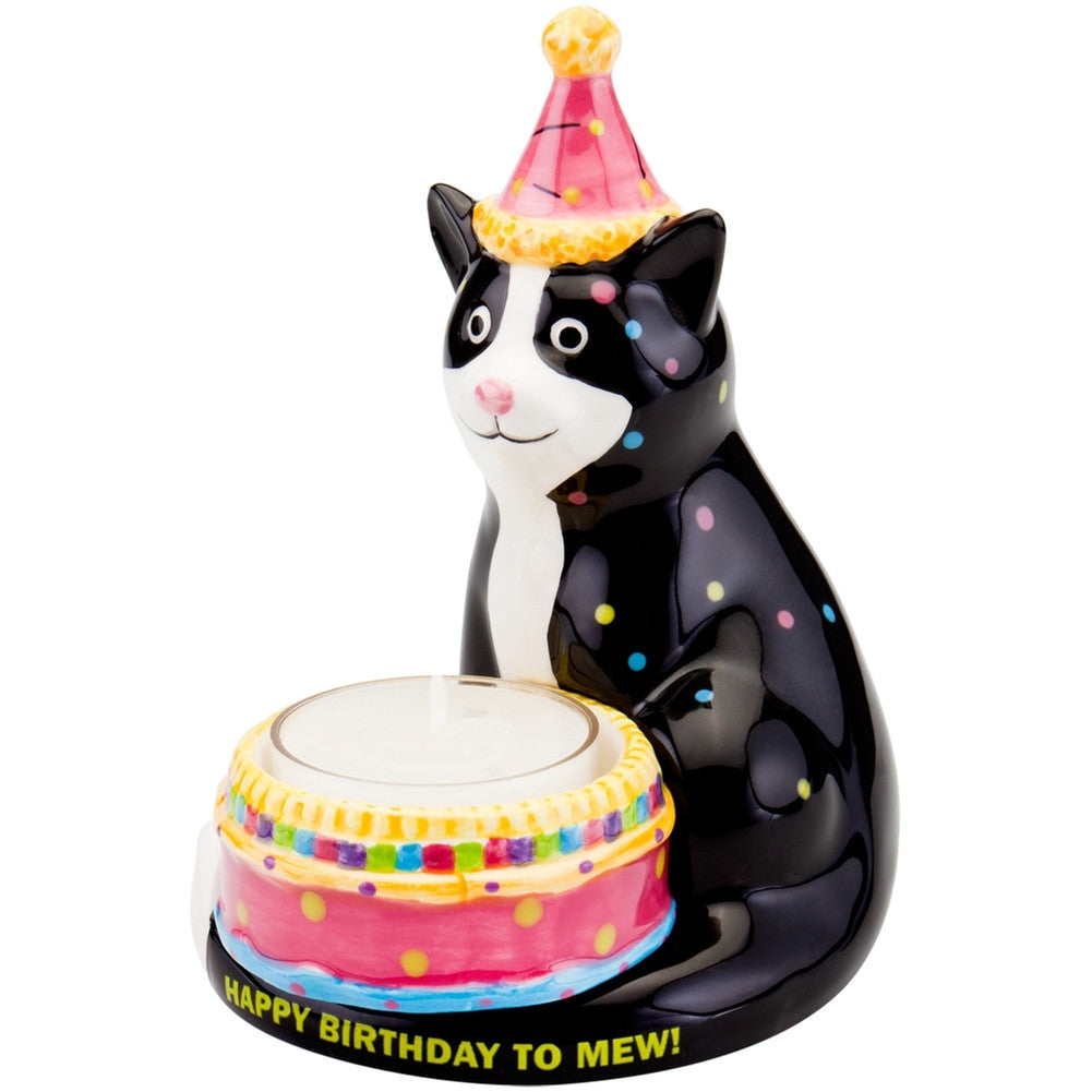 Cat With Birthday Hat Birthday Candle Holder Candle Holders Animalworld   