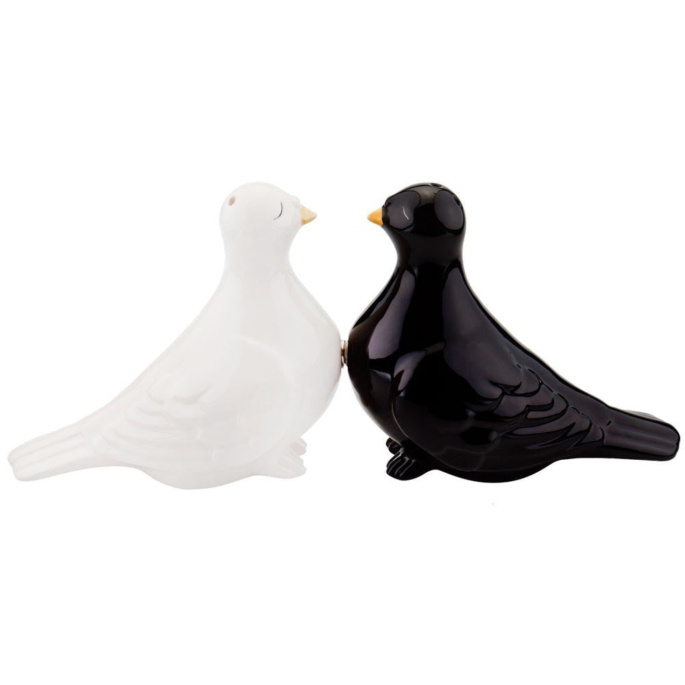 Black & White Doves Magnetic Salt & Pepper Shakers Salt & Pepper Shakers AnimalWorld   