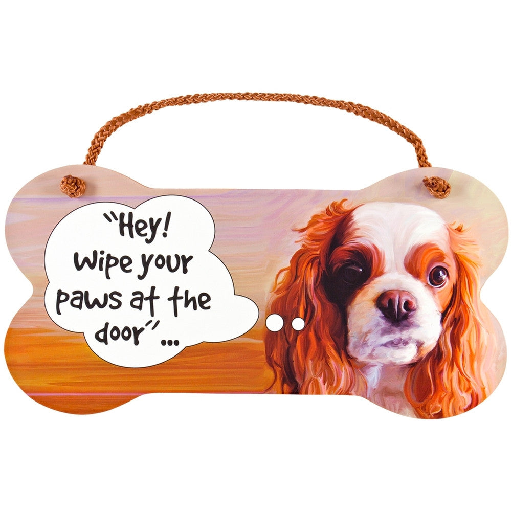 King Charles Spaniel Wipe Your Paws Wall Sign Signs Animalworld   