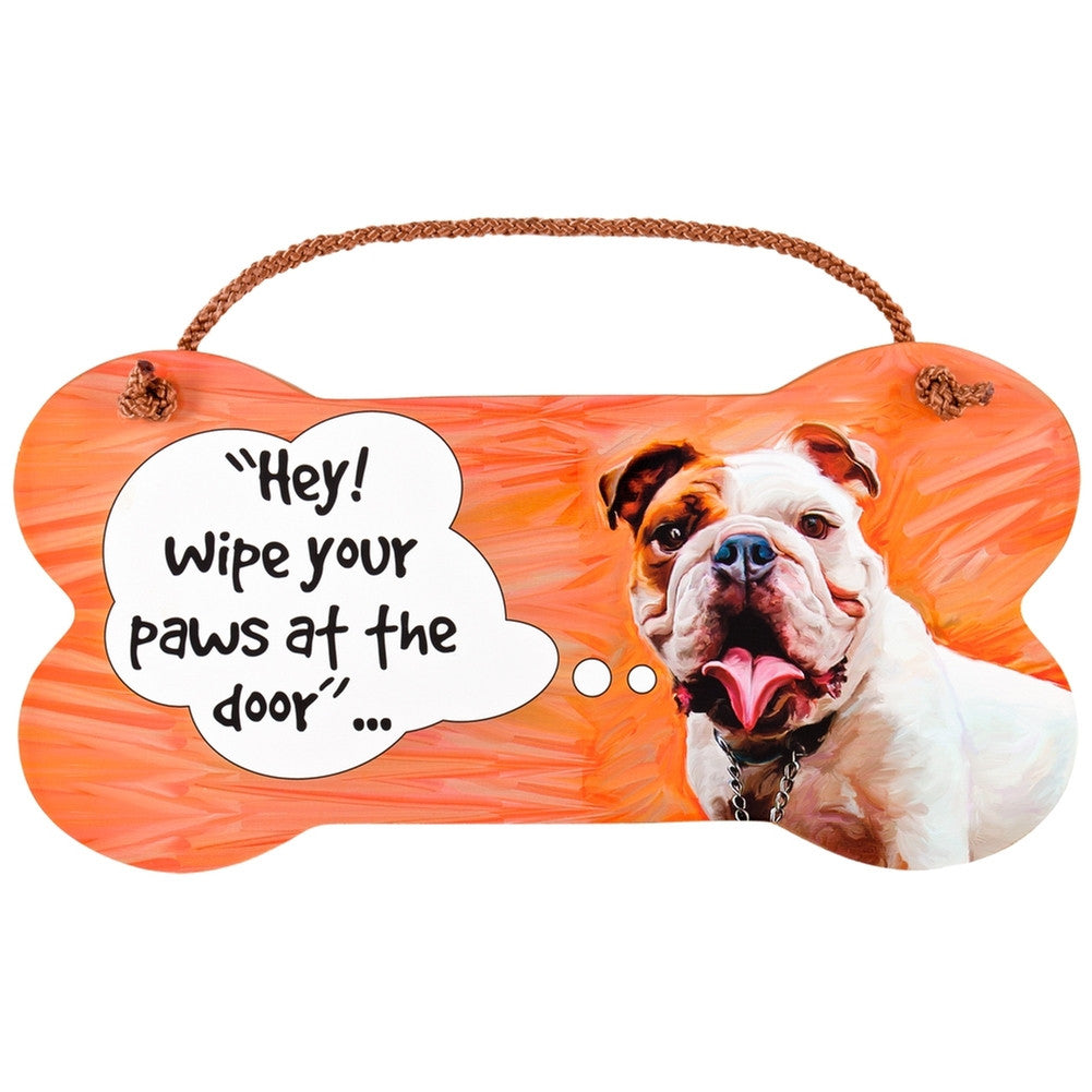 Bulldog Wipe Your Paws Wall Sign Signs Animalworld   