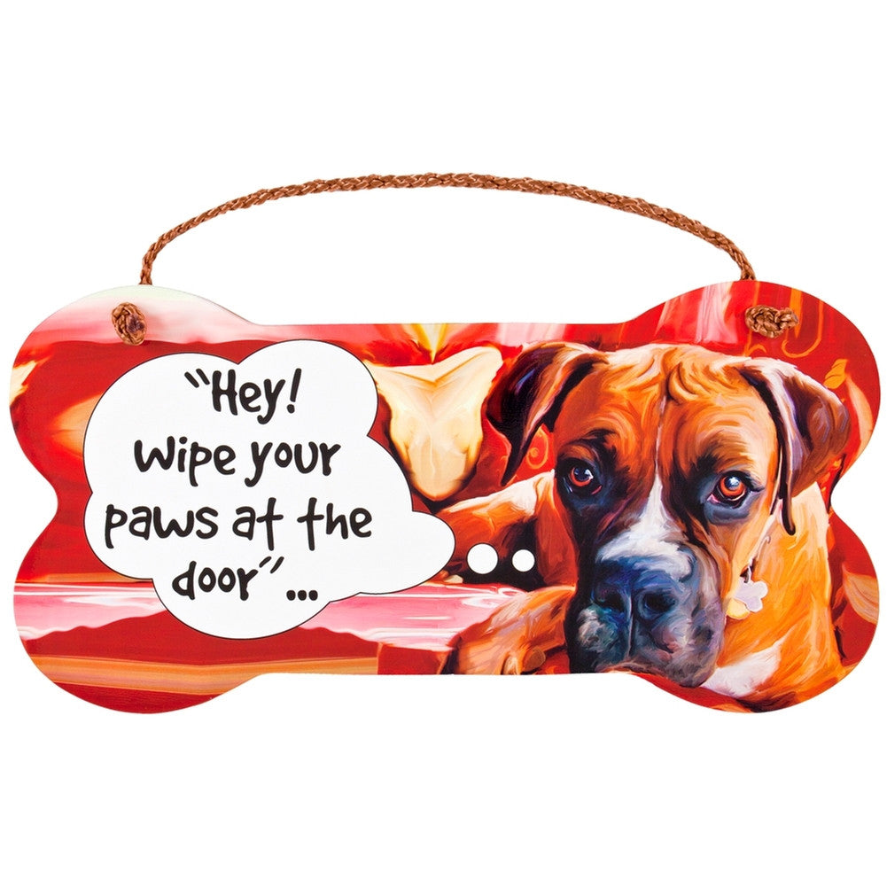 Boxer Wipe Your Paws Wall Sign Signs Animalworld   