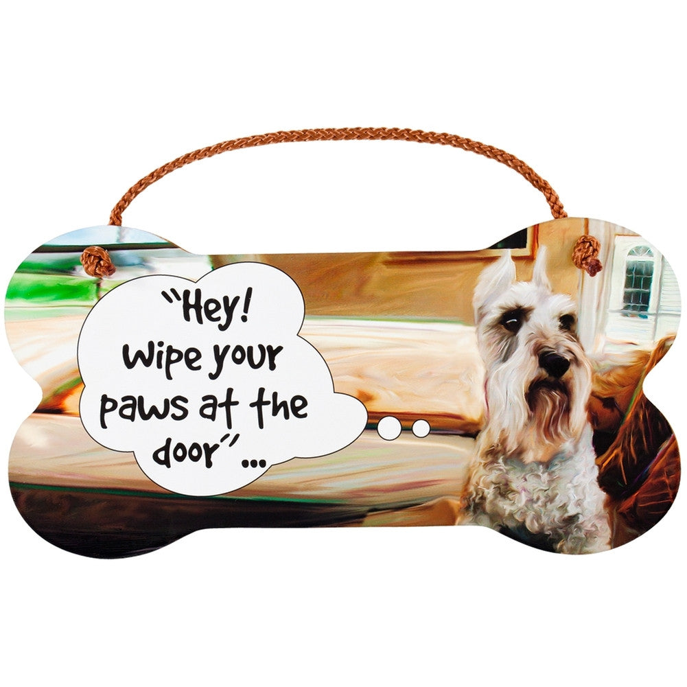 Schnauzer Wipe Your Paws Wall Sign Signs Animalworld   