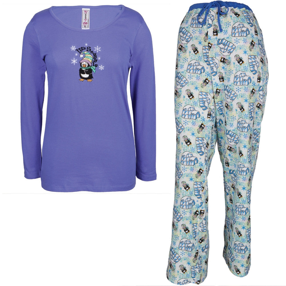 Penguin Let's Snuggle Women's Sleep Set Sleepwear Tops Animalworld   