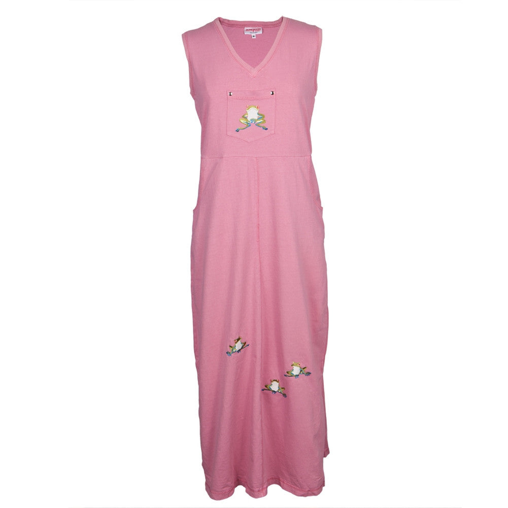 Tree Frogs Embroidered Pink Women's Dress Dresses Animalworld   