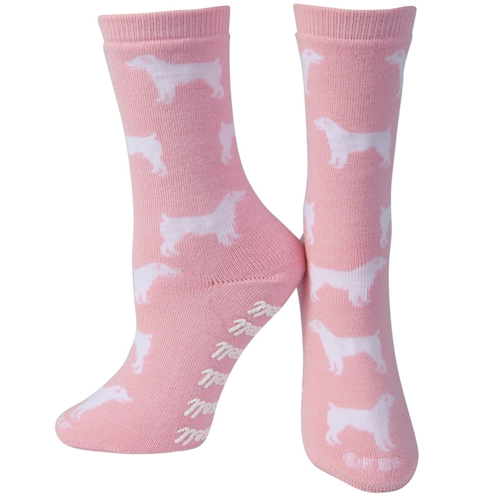 Jack Russell Pink Girls Youth Slipper Socks Slippers Animalworld   