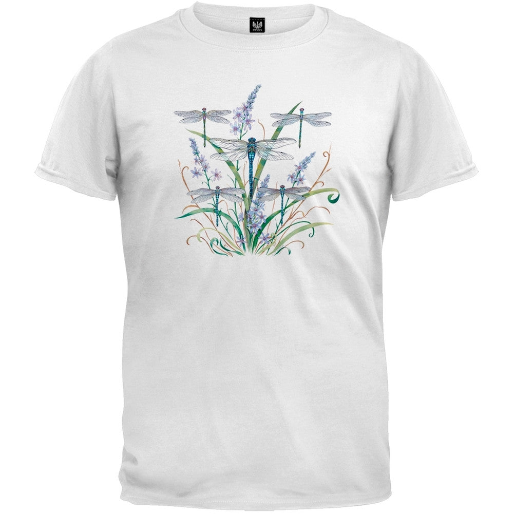 Dragonfly Lace White T-Shirt Men's T-Shirts Old Glory   