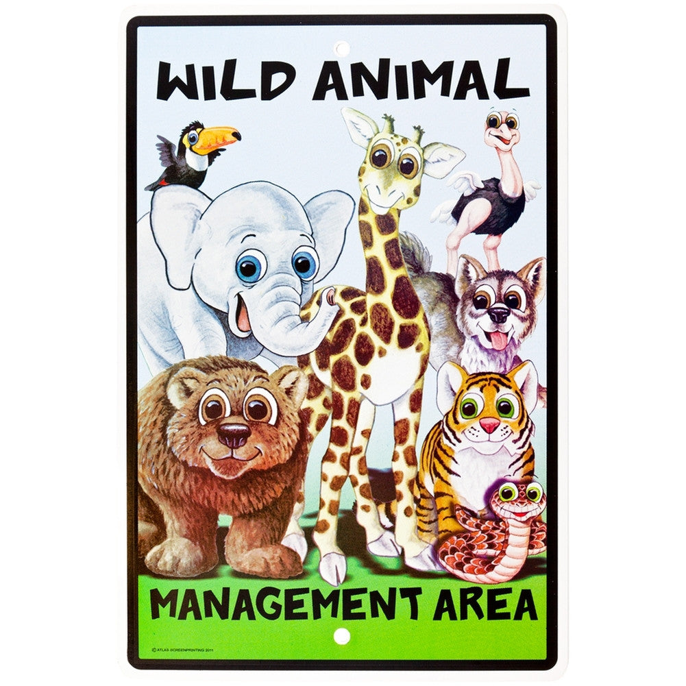 Wild Animal Management Aluminum Warning Sign Signs AnimalWorld   