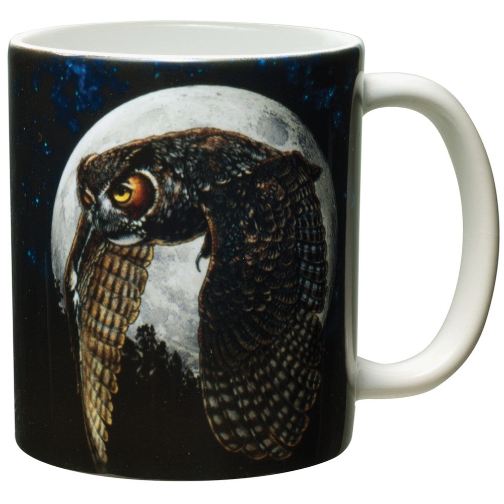 Hunter's Moon Owl White Ceramic Mug Coffee Mugs Animalworld   