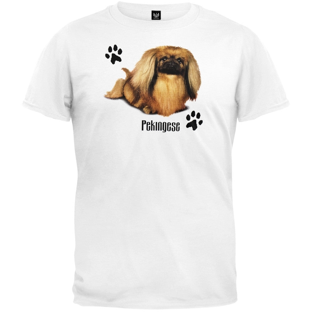 Pekingese Profile White T-Shirt Men's T-Shirts Art Brands   