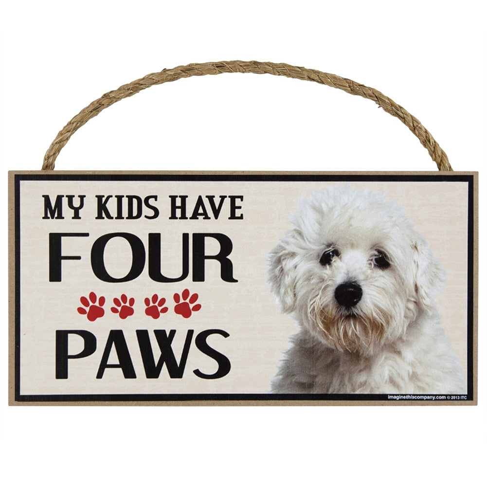 Maltipoo My Kids Have Four Paws Wood Sign Signs AnimalWorld   