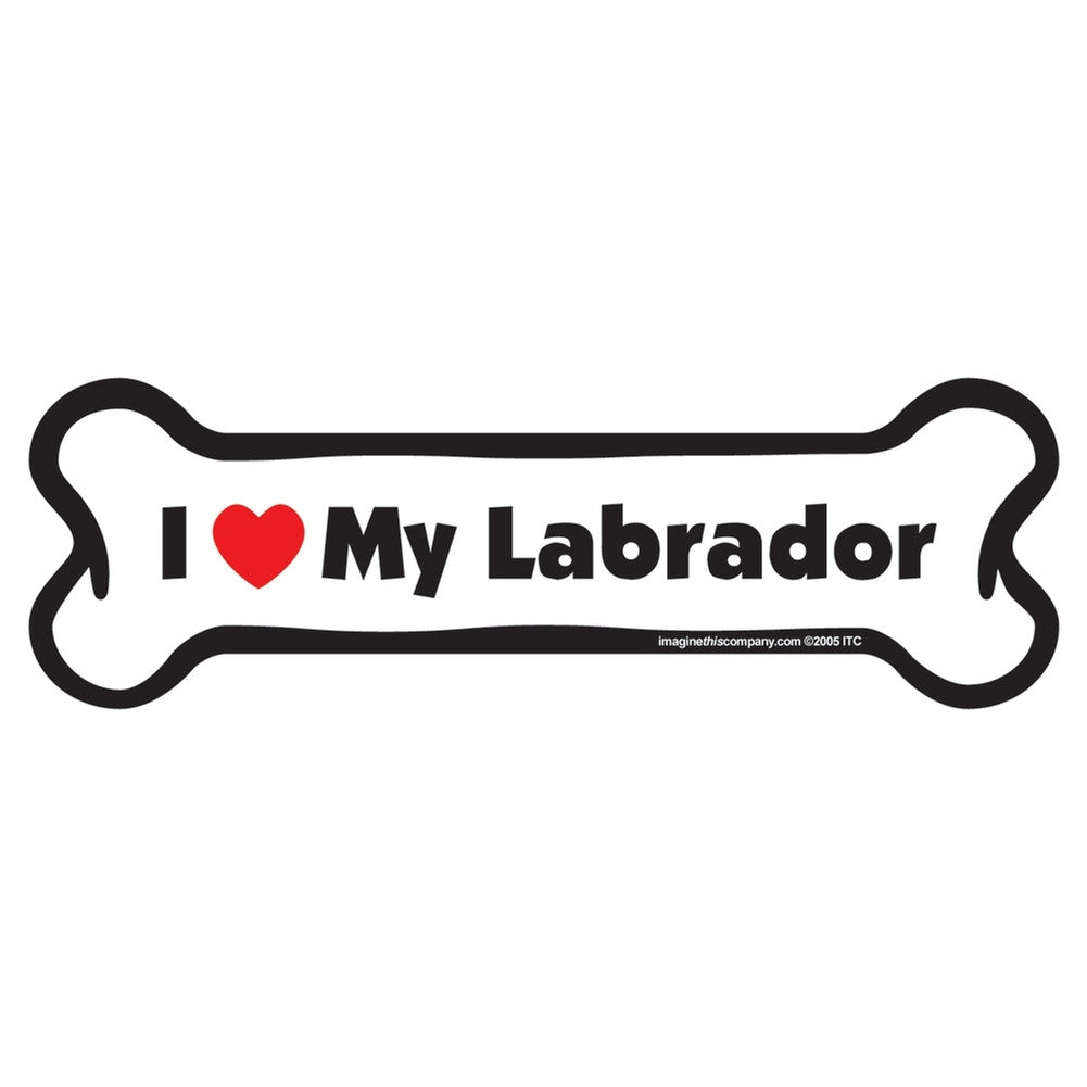 I Love My Labrador Bone Car Magnet Auto Accessories Animalworld   
