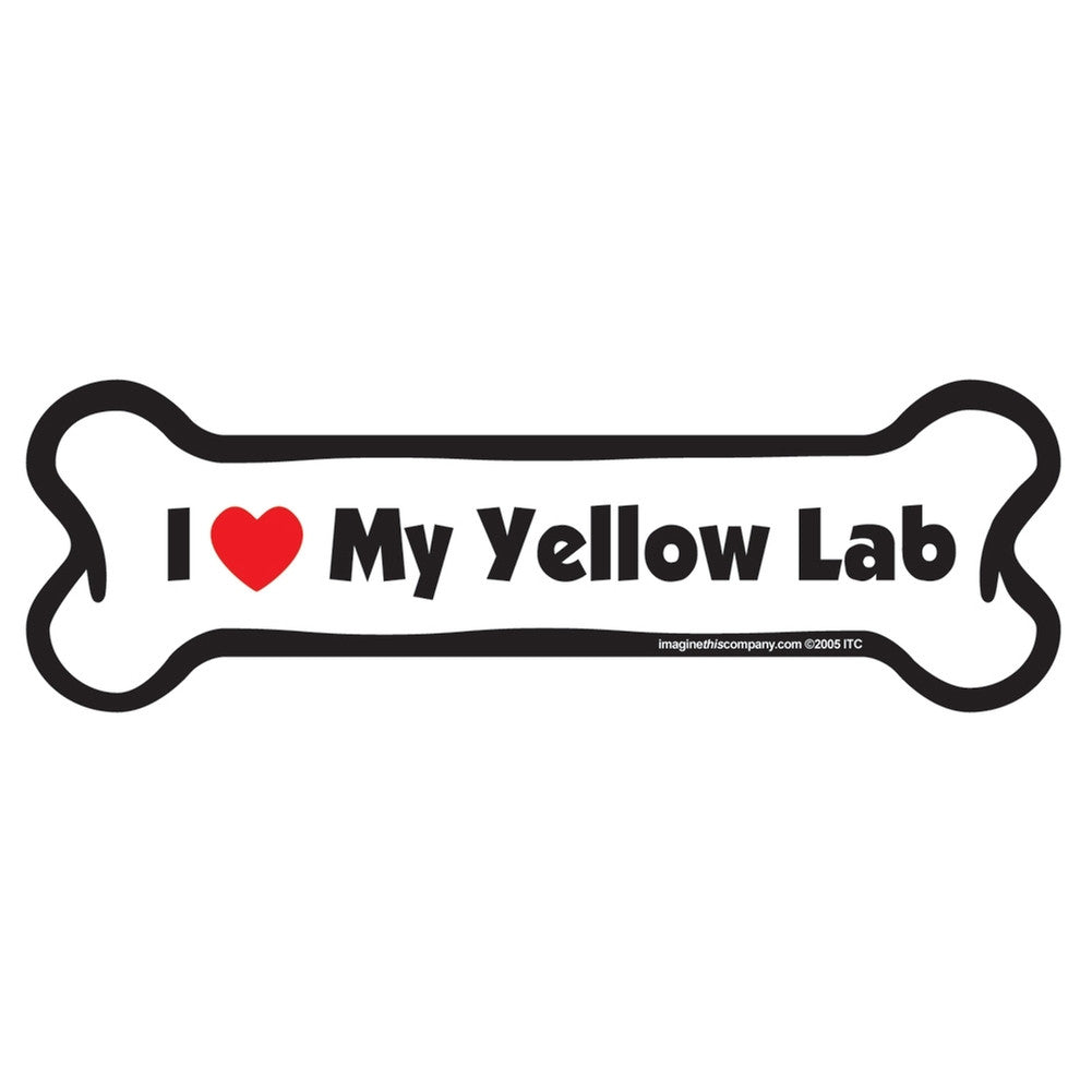 I Love My Yellow Lab Bone Car Magnet Auto Accessories AnimalWorld   