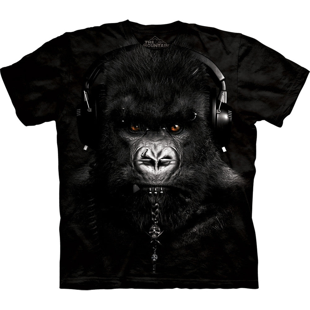 Gorilla DJ Caesar Mens T-Shirt Men's T-Shirts Animalworld SM Black 