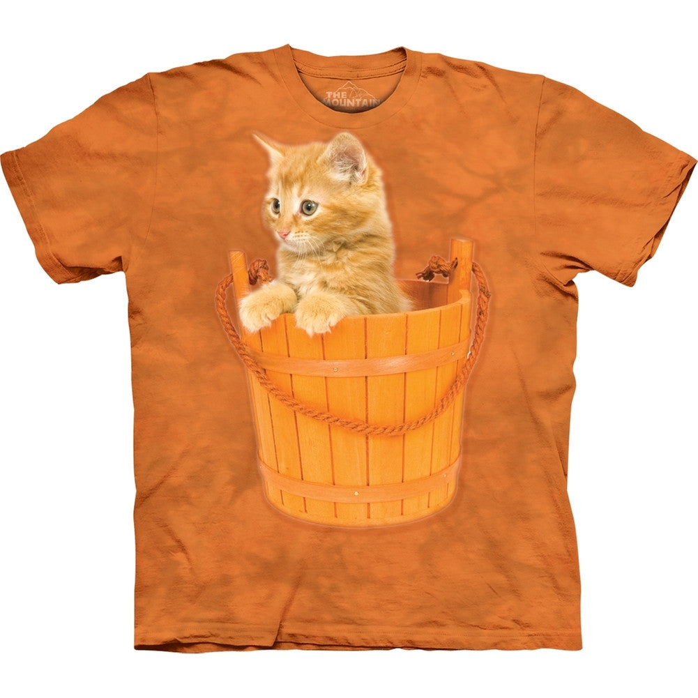 Kitten in a Bucket T-Shirt Men's T-Shirts Domestic Cats SM Orange 